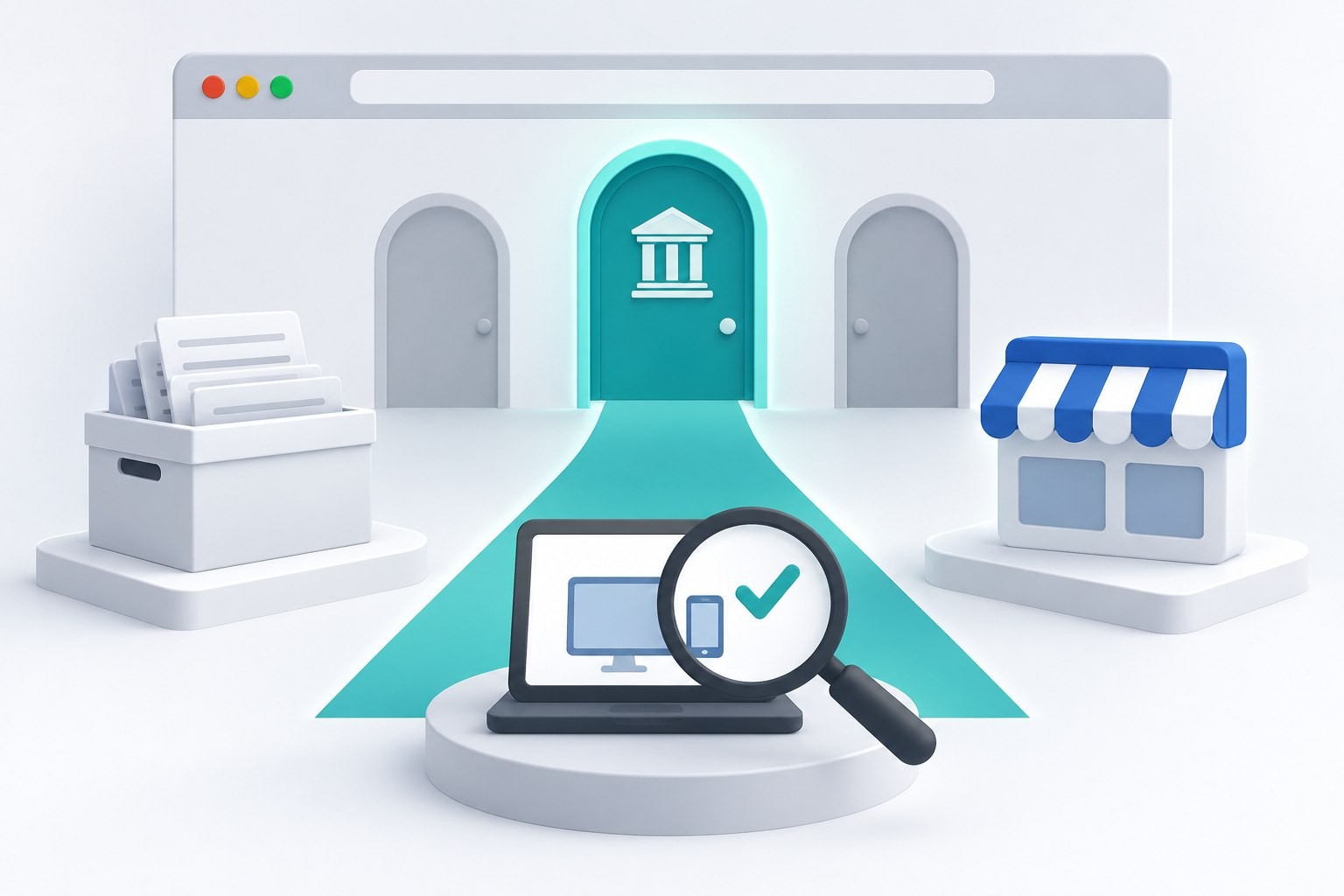 沿官网入口核对下载文件与应用商店去向的原创示意图